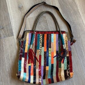 100% Genuine Leather Snake Ladies Handbag Tote Purse Shoulder Bag unbranded